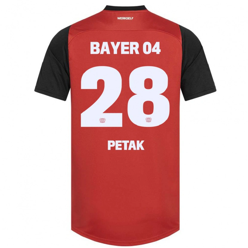 Danxen Niño Camiseta Raoul Petak #28 Rojo Negro 1ª Equipación 2024/25 La Camisa