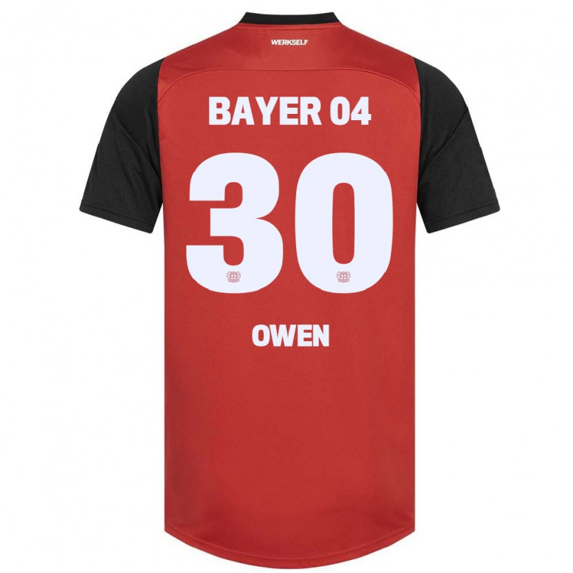 Danxen Niño Camiseta Emmanuel Owen #30 Rojo Negro 1ª Equipación 2024/25 La Camisa