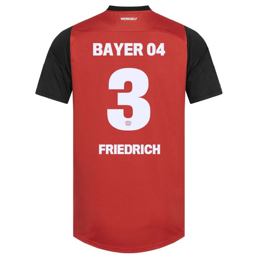 Danxen Niño Camiseta Melissa Friedrich #3 Rojo Negro 1ª Equipación 2024/25 La Camisa