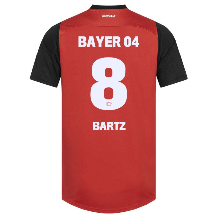 Danxen Niño Camiseta Paulina Bartz #8 Rojo Negro 1ª Equipación 2024/25 La Camisa