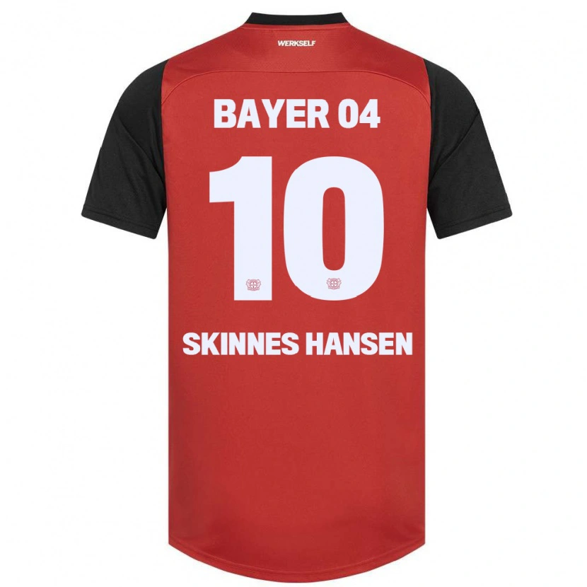 Danxen Niño Camiseta Synne Skinnes Hansen #10 Rojo Negro 1ª Equipación 2024/25 La Camisa