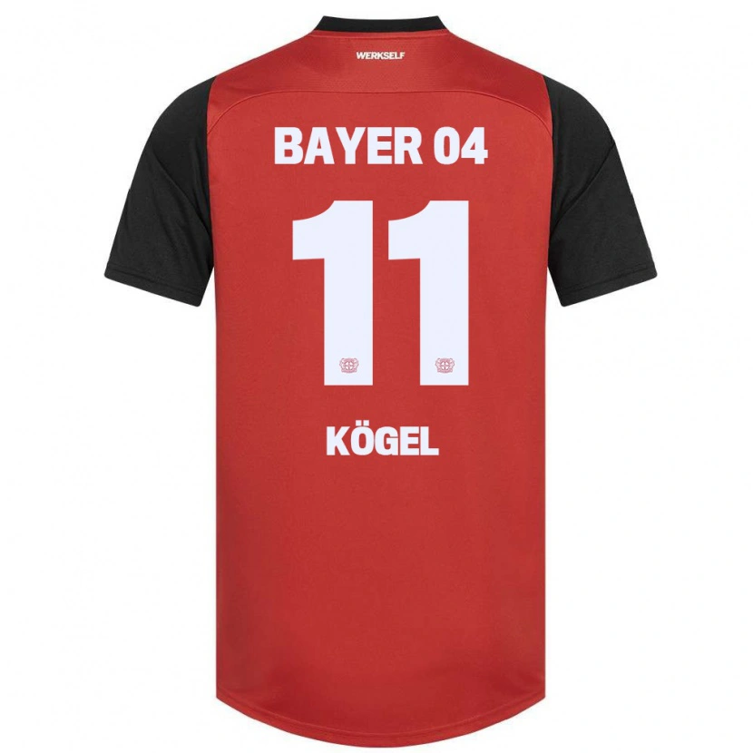 Danxen Niño Camiseta Kristin Kögel #11 Rojo Negro 1ª Equipación 2024/25 La Camisa