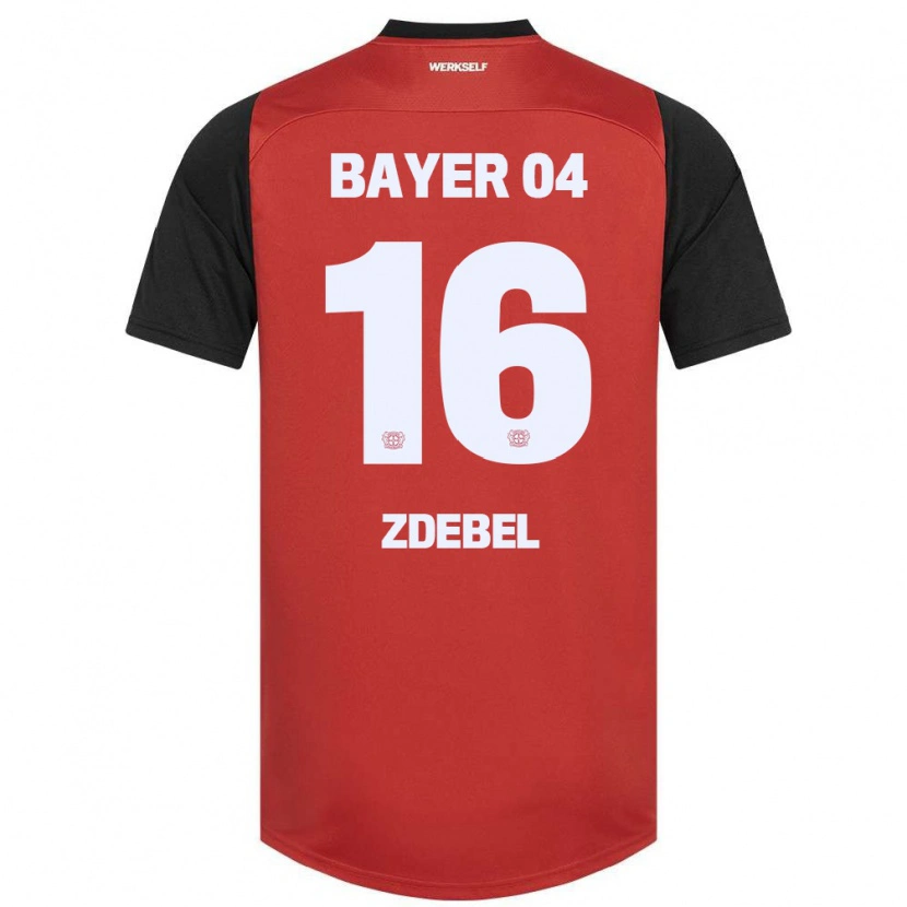 Danxen Niño Camiseta Sofie Zdebel #16 Rojo Negro 1ª Equipación 2024/25 La Camisa