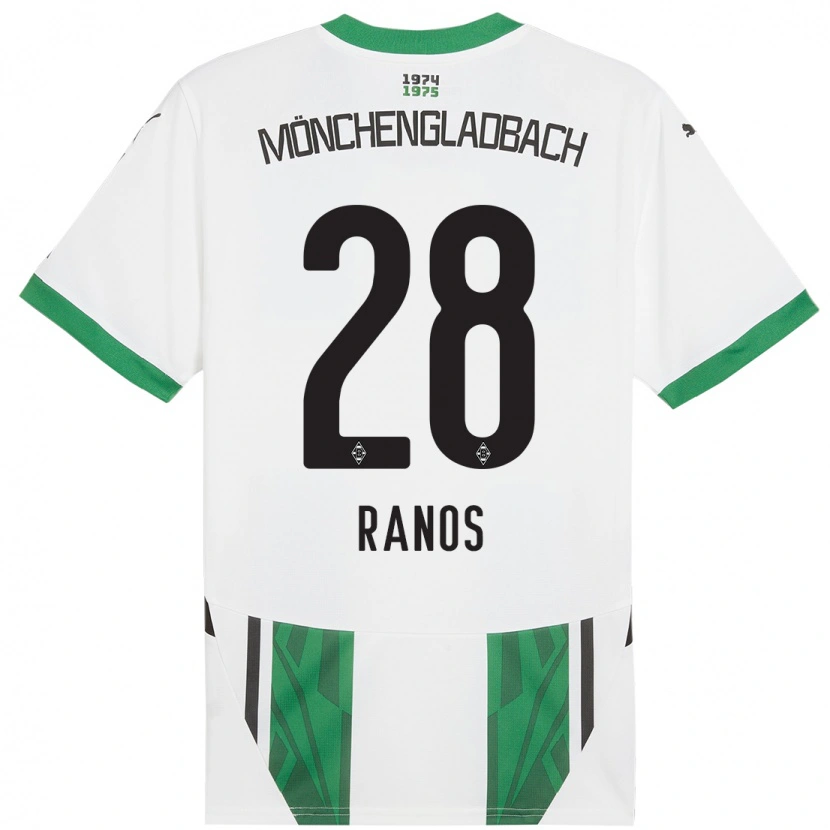 Danxen Niño Camiseta Grant-Leon Ranos #28 Blanco Verde 1ª Equipación 2024/25 La Camisa