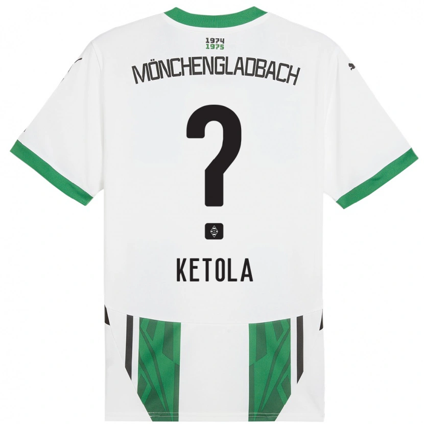 Danxen Niño Camiseta Sulo Ketola #0 Blanco Verde 1ª Equipación 2024/25 La Camisa