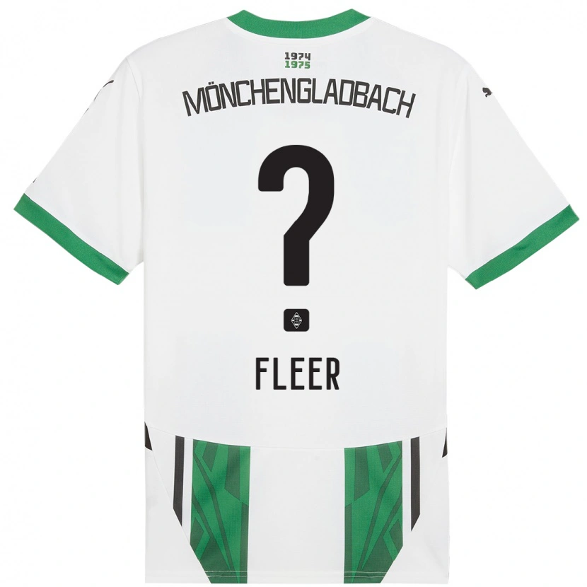 Danxen Niño Camiseta Mattis Fleer #0 Blanco Verde 1ª Equipación 2024/25 La Camisa