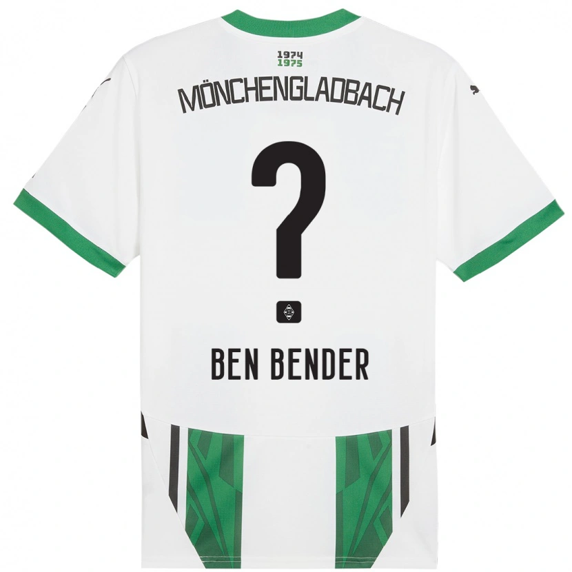 Danxen Niño Camiseta Ben Bender #0 Blanco Verde 1ª Equipación 2024/25 La Camisa