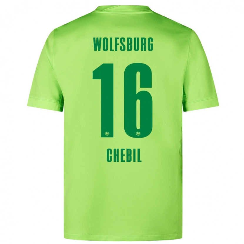 Danxen Niño Camiseta Yasin Chebil #16 Verde Fluorescente 1ª Equipación 2024/25 La Camisa