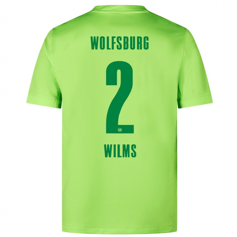 Danxen Niño Camiseta Lynn Wilms #2 Verde Fluorescente 1ª Equipación 2024/25 La Camisa