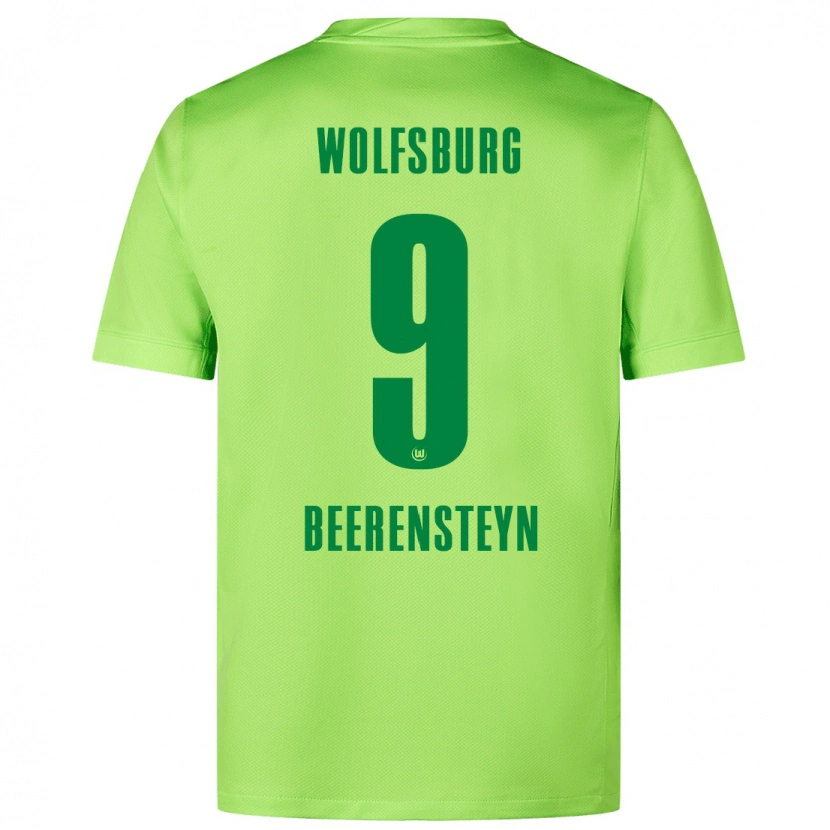 Danxen Niño Camiseta Lineth Beerensteyn #9 Verde Fluorescente 1ª Equipación 2024/25 La Camisa