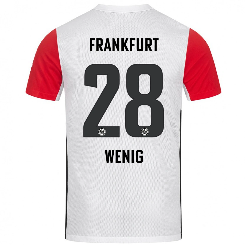 Danxen Niño Camiseta Marcel Wenig #28 Blanco Rojo 1ª Equipación 2024/25 La Camisa