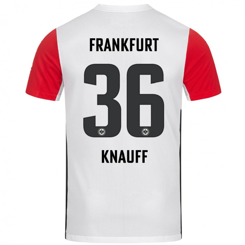 Danxen Niño Camiseta Ansgar Knauff #36 Blanco Rojo 1ª Equipación 2024/25 La Camisa