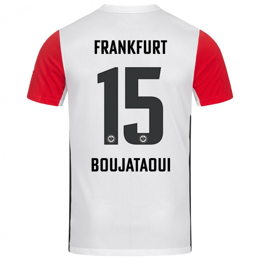 Danxen Niño Camiseta Tarik Boujataoui #15 Blanco Rojo 1ª Equipación 2024/25 La Camisa