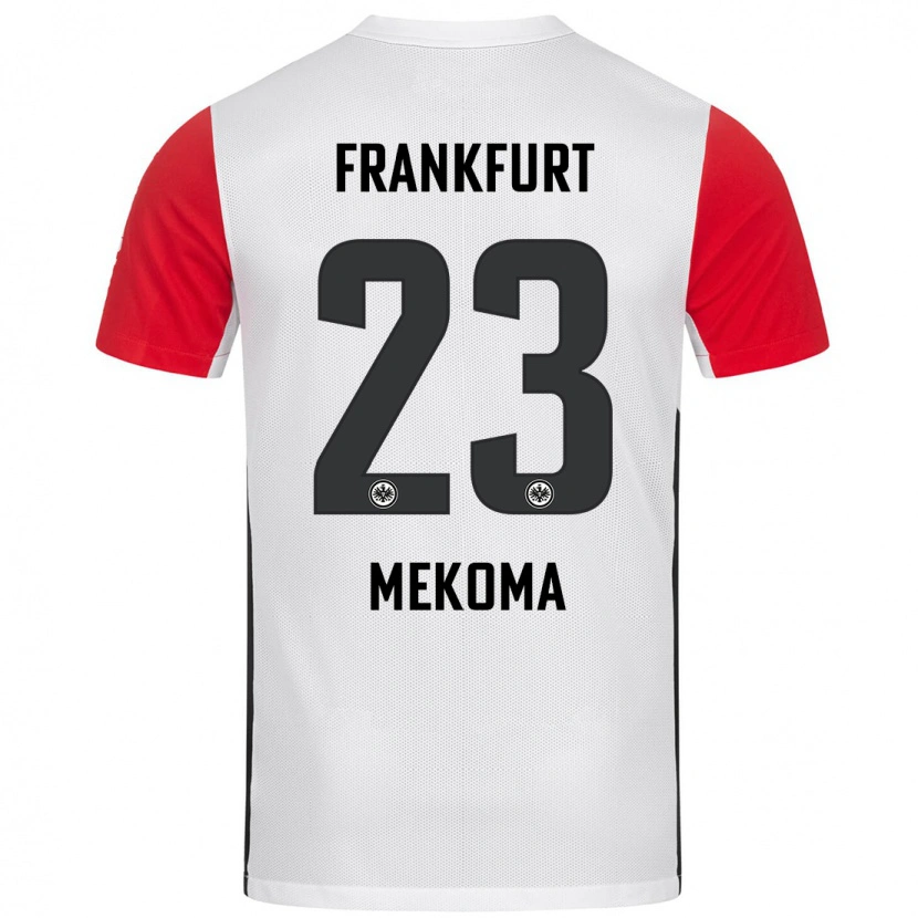 Danxen Niño Camiseta Jamal Mekoma #23 Blanco Rojo 1ª Equipación 2024/25 La Camisa