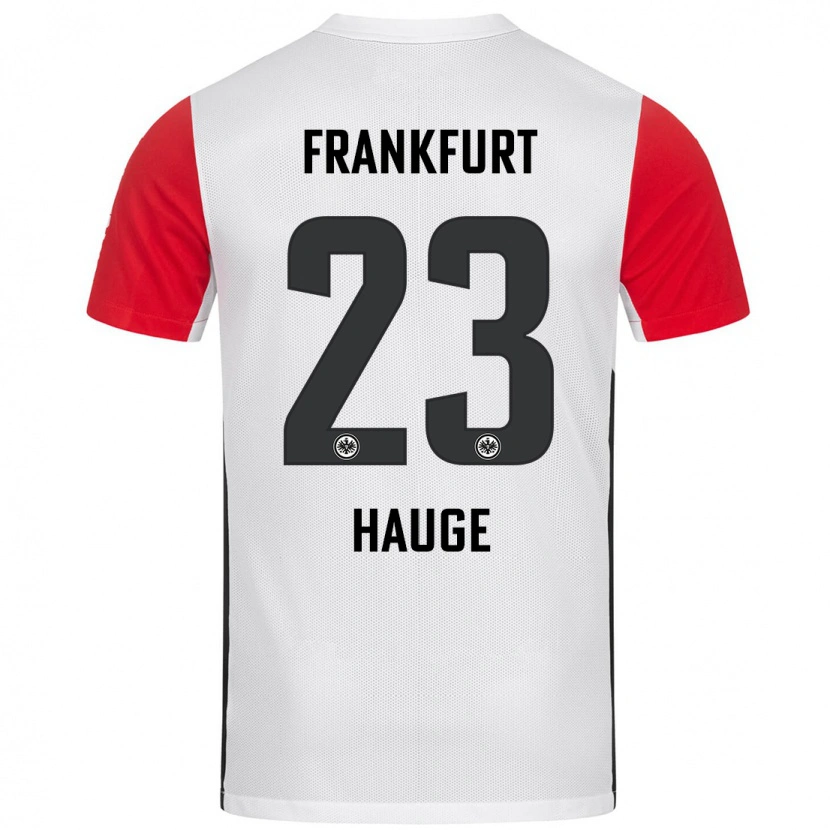 Danxen Niño Camiseta Jens Petter Hauge #23 Blanco Rojo 1ª Equipación 2024/25 La Camisa