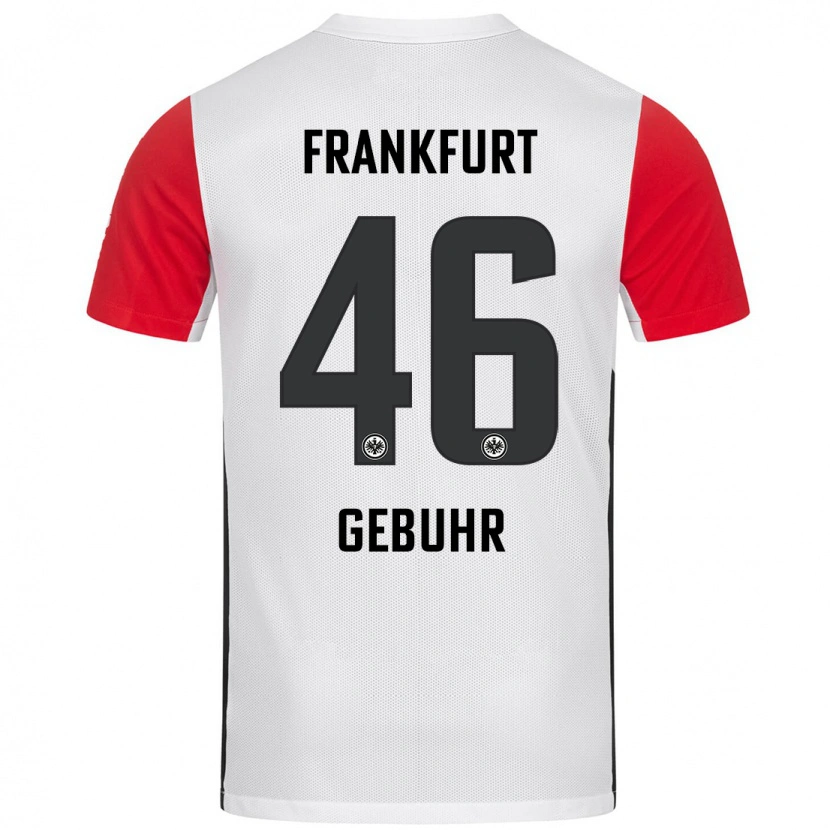 Danxen Niño Camiseta Dario Gebuhr #46 Blanco Rojo 1ª Equipación 2024/25 La Camisa