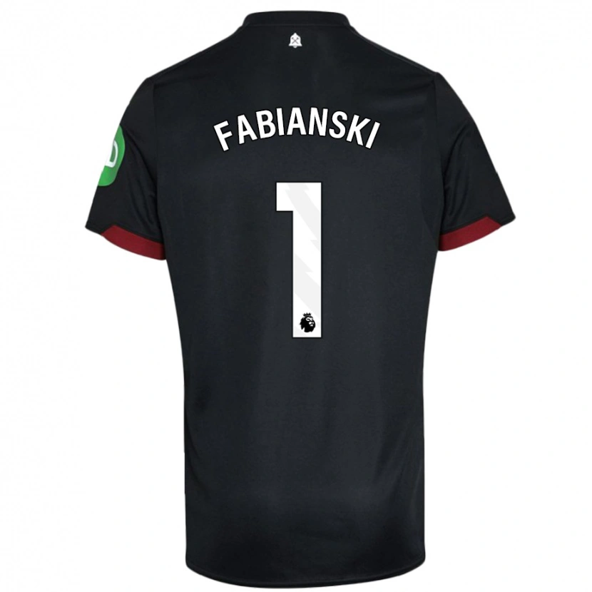 Danxen Niño Camiseta Lukasz Fabianski #1 Negro Blanco 2ª Equipación 2024/25 La Camisa