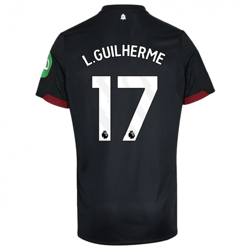 Danxen Niño Camiseta Luis Guilherme #17 Negro Blanco 2ª Equipación 2024/25 La Camisa