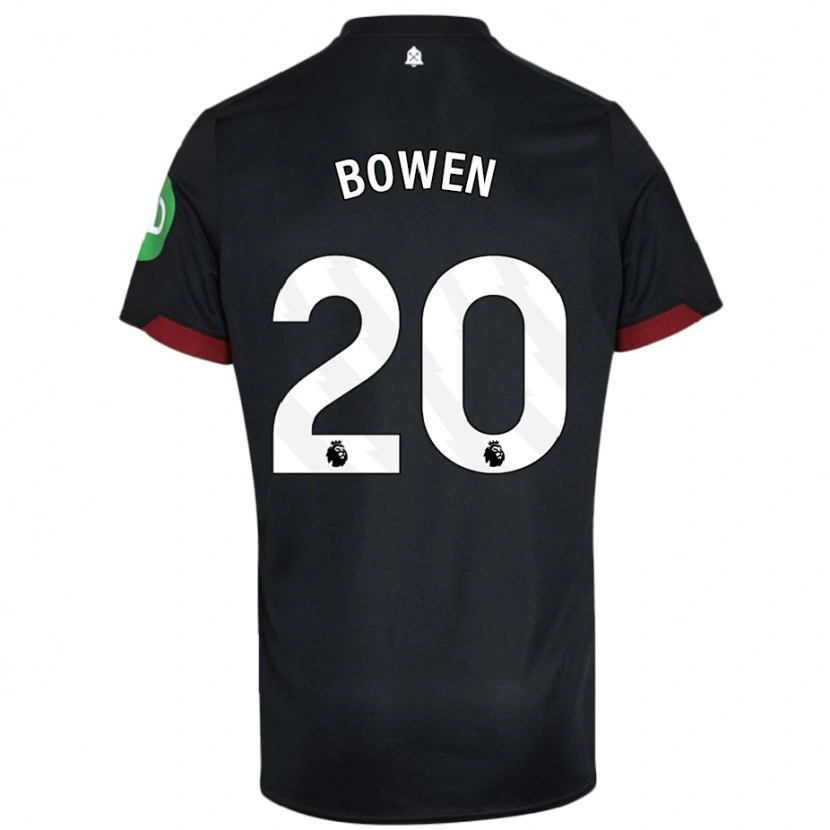 Danxen Niño Camiseta Jarrod Bowen #20 Negro Blanco 2ª Equipación 2024/25 La Camisa