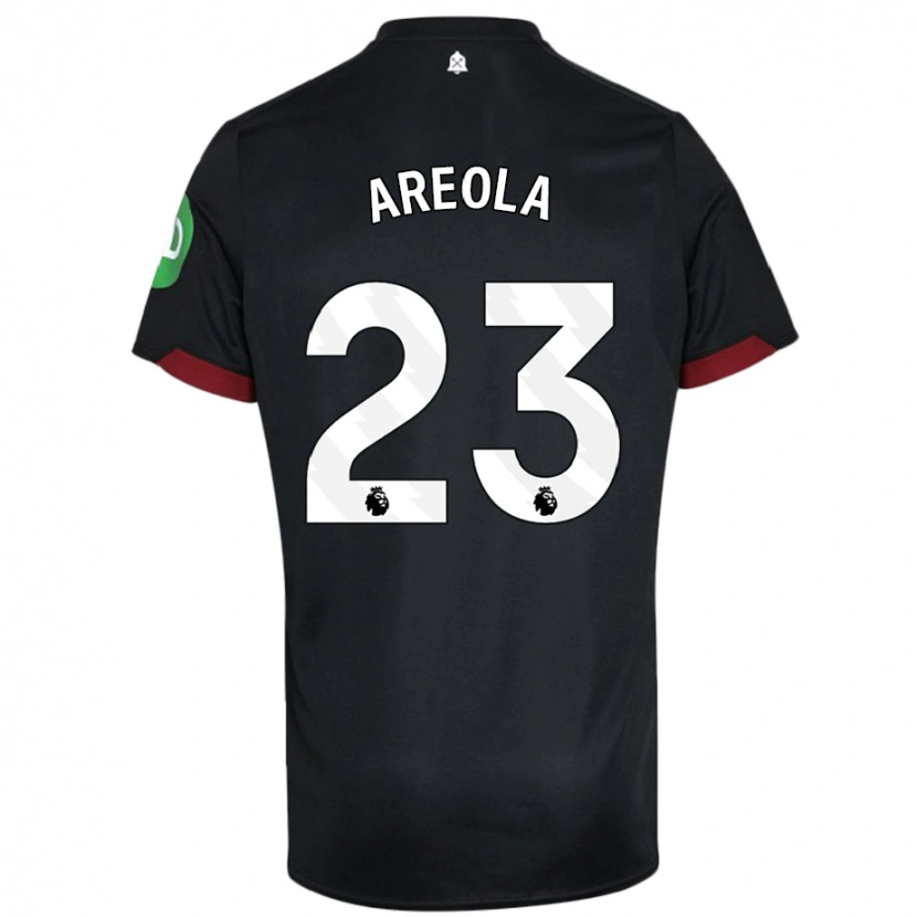 Danxen Niño Camiseta Alphonse Areola #23 Negro Blanco 2ª Equipación 2024/25 La Camisa