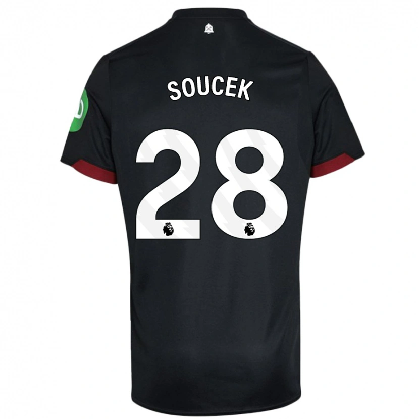 Danxen Niño Camiseta Tomas Soucek #28 Negro Blanco 2ª Equipación 2024/25 La Camisa