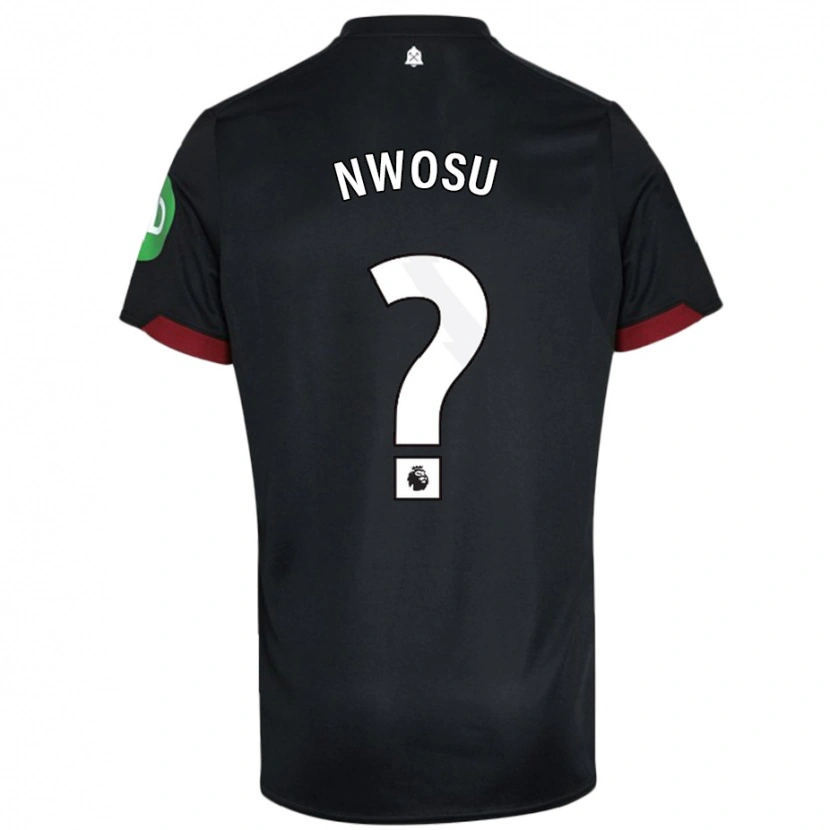 Danxen Niño Camiseta Chinaza Nwosu #0 Negro Blanco 2ª Equipación 2024/25 La Camisa