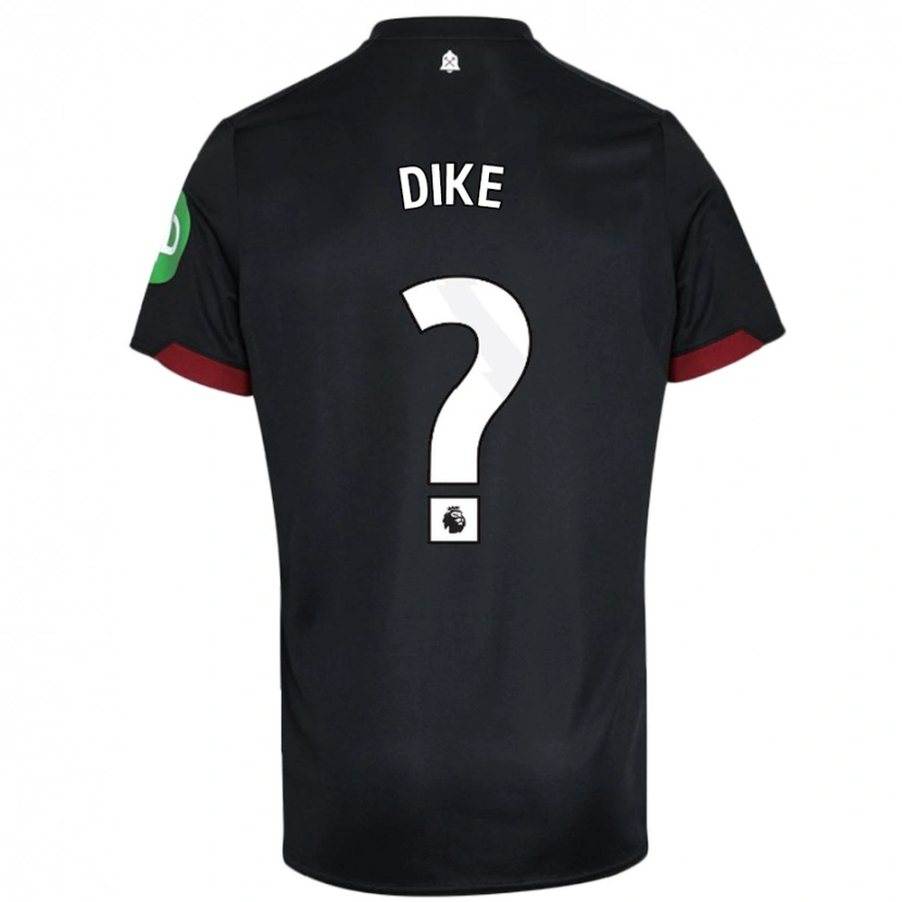 Danxen Niño Camiseta Andre Dike #0 Negro Blanco 2ª Equipación 2024/25 La Camisa