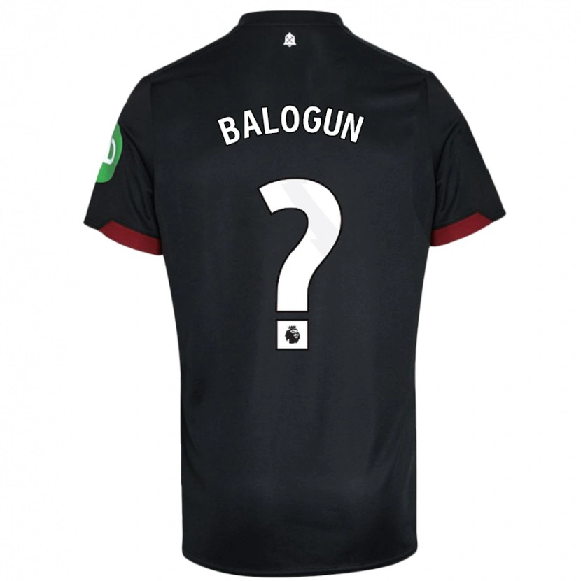 Danxen Niño Camiseta Majid Balogun #0 Negro Blanco 2ª Equipación 2024/25 La Camisa