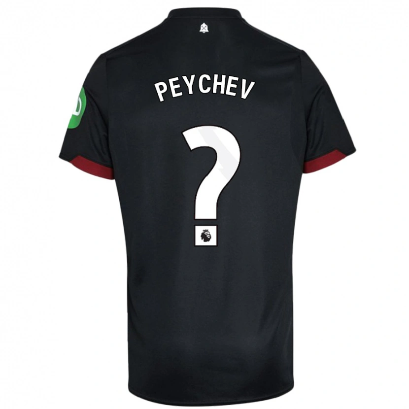 Danxen Niño Camiseta Martin Peychev #0 Negro Blanco 2ª Equipación 2024/25 La Camisa