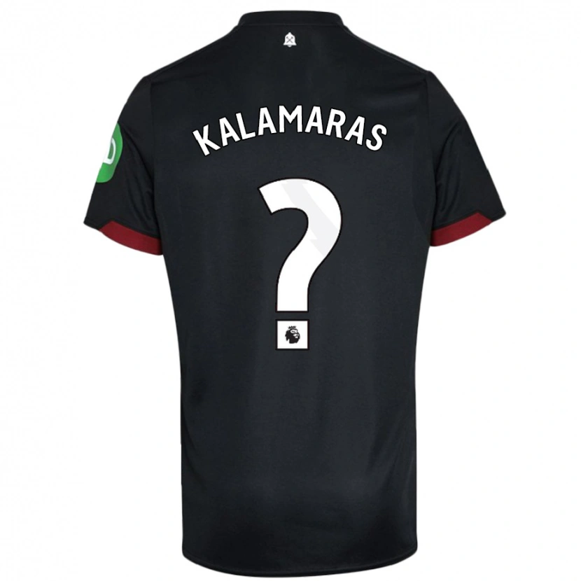 Danxen Niño Camiseta Pablo Kalamaras #0 Negro Blanco 2ª Equipación 2024/25 La Camisa