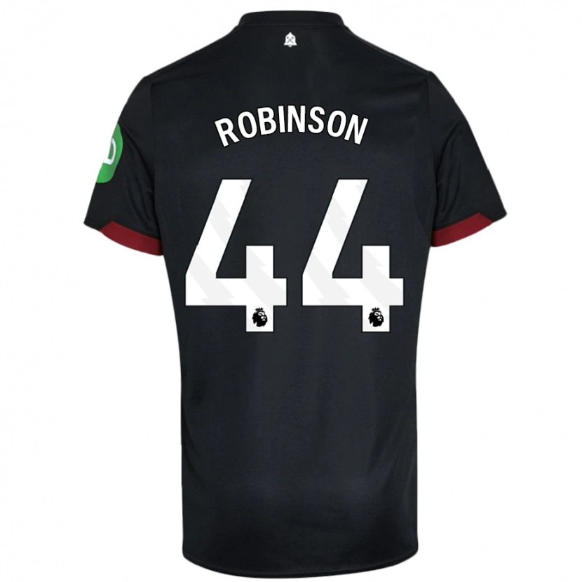 Danxen Niño Camiseta Junior Robinson #44 Negro Blanco 2ª Equipación 2024/25 La Camisa