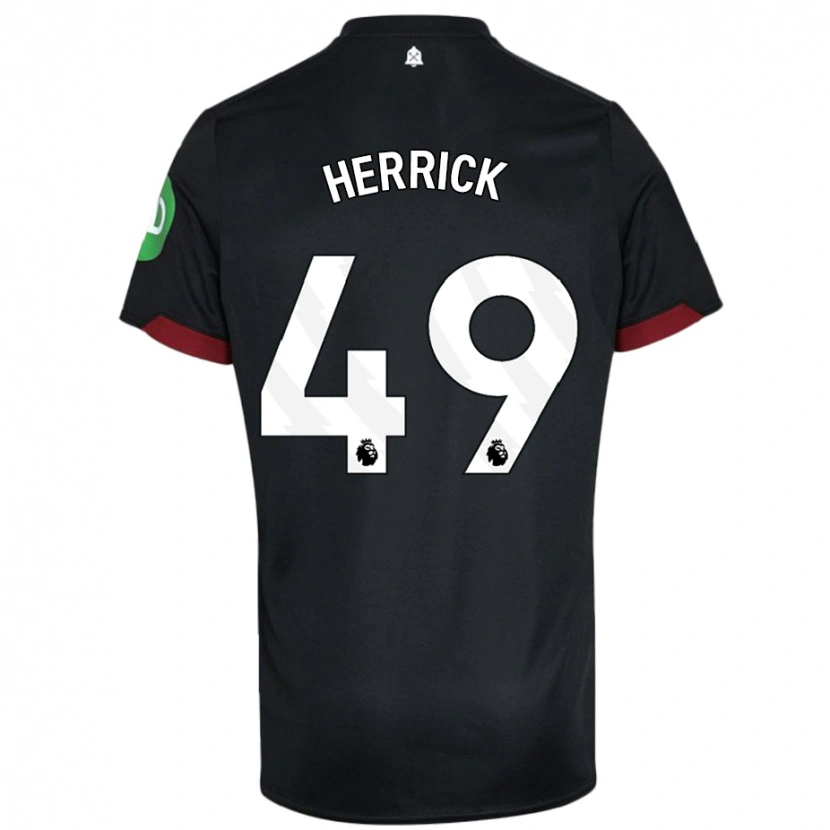 Danxen Niño Camiseta Finlay Herrick #49 Negro Blanco 2ª Equipación 2024/25 La Camisa