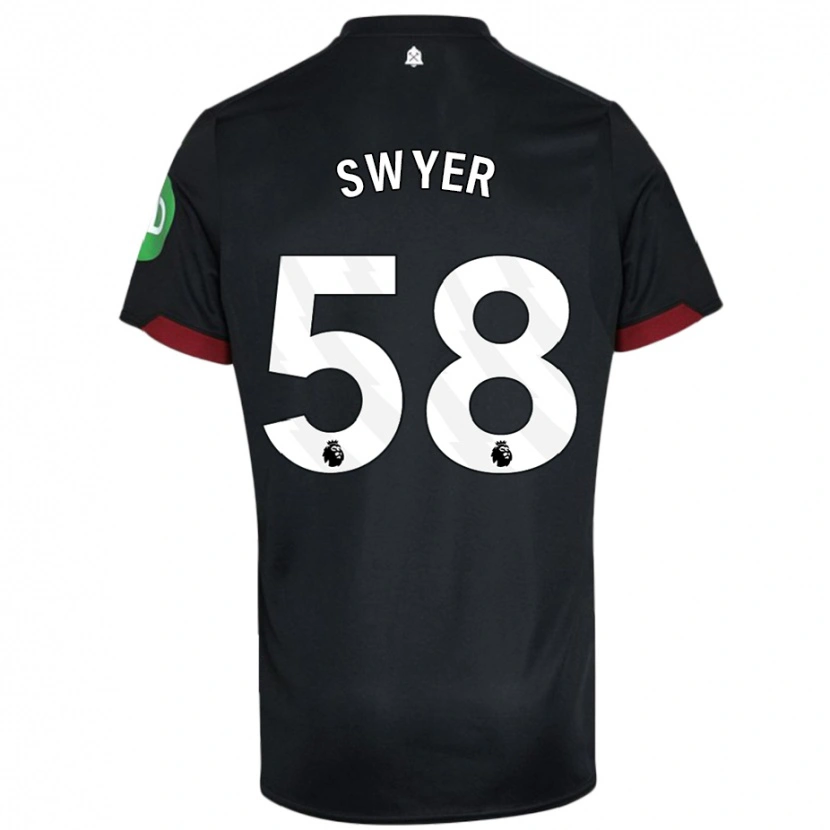 Danxen Niño Camiseta Kamarai Swyer #58 Negro Blanco 2ª Equipación 2024/25 La Camisa