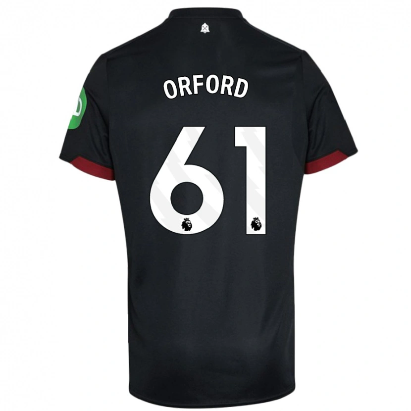 Danxen Niño Camiseta Lewis Orford #61 Negro Blanco 2ª Equipación 2024/25 La Camisa