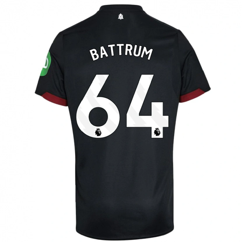 Danxen Niño Camiseta Ryan Battrum #64 Negro Blanco 2ª Equipación 2024/25 La Camisa