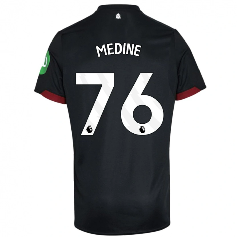 Danxen Niño Camiseta Jethro Medine #76 Negro Blanco 2ª Equipación 2024/25 La Camisa