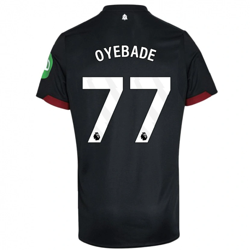 Danxen Niño Camiseta Rayan Oyebade #77 Negro Blanco 2ª Equipación 2024/25 La Camisa