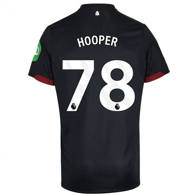 Danxen Niño Camiseta Finley Hooper #78 Negro Blanco 2ª Equipación 2024/25 La Camisa