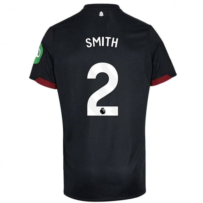 Danxen Niño Camiseta Kirsty Smith #2 Negro Blanco 2ª Equipación 2024/25 La Camisa