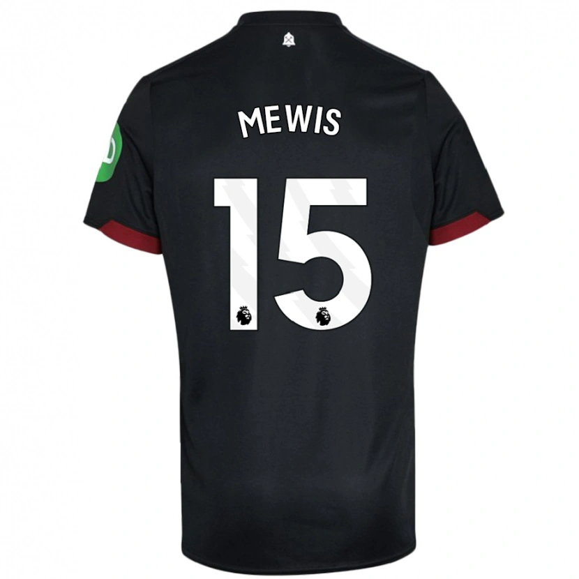 Danxen Niño Camiseta Kristie Mewis #15 Negro Blanco 2ª Equipación 2024/25 La Camisa