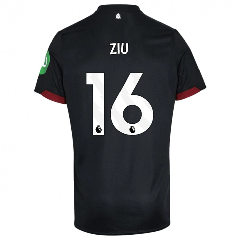 Danxen Niño Camiseta Jessica Ziu #16 Negro Blanco 2ª Equipación 2024/25 La Camisa