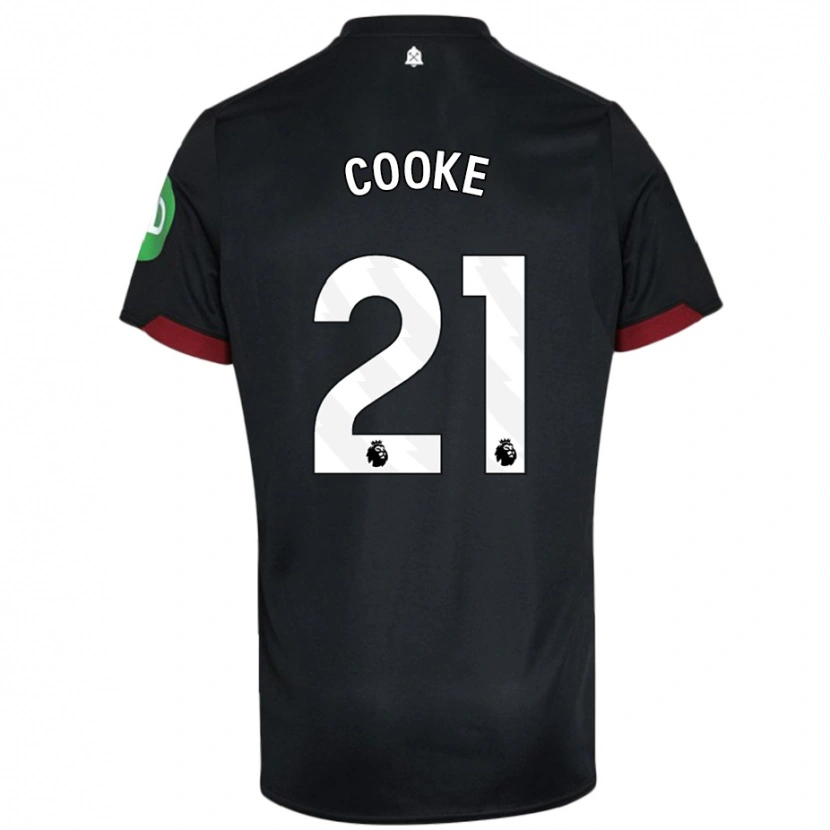 Danxen Niño Camiseta Shannon Cooke #21 Negro Blanco 2ª Equipación 2024/25 La Camisa