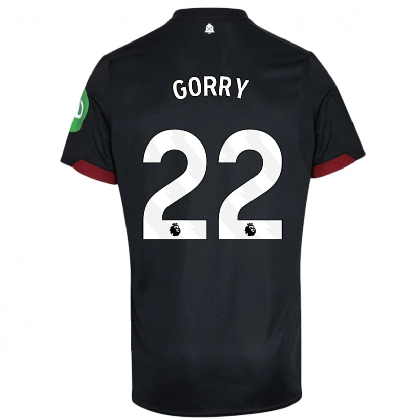 Danxen Niño Camiseta Katrina Gorry #22 Negro Blanco 2ª Equipación 2024/25 La Camisa