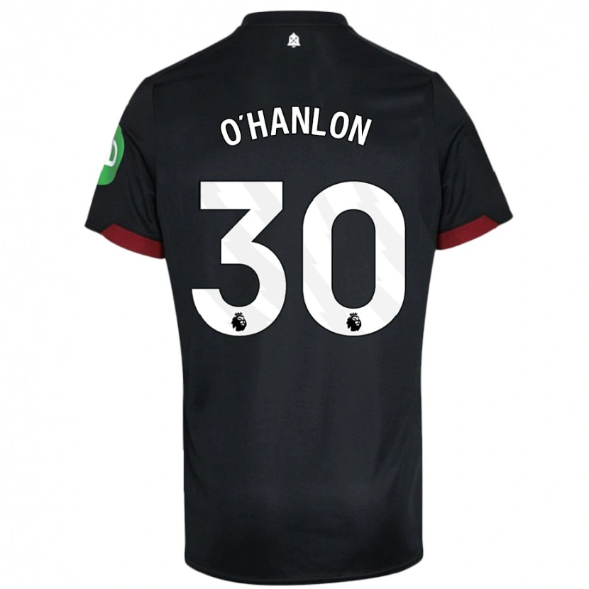 Danxen Niño Camiseta Katie O'hanlon #30 Negro Blanco 2ª Equipación 2024/25 La Camisa