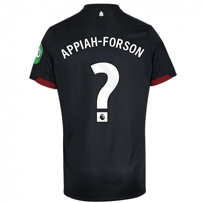 Danxen Niño Camiseta Keenan Appiah-Forson #0 Negro Blanco 2ª Equipación 2024/25 La Camisa