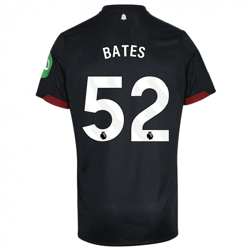 Danxen Niño Camiseta Billy Bates #52 Negro Blanco 2ª Equipación 2024/25 La Camisa