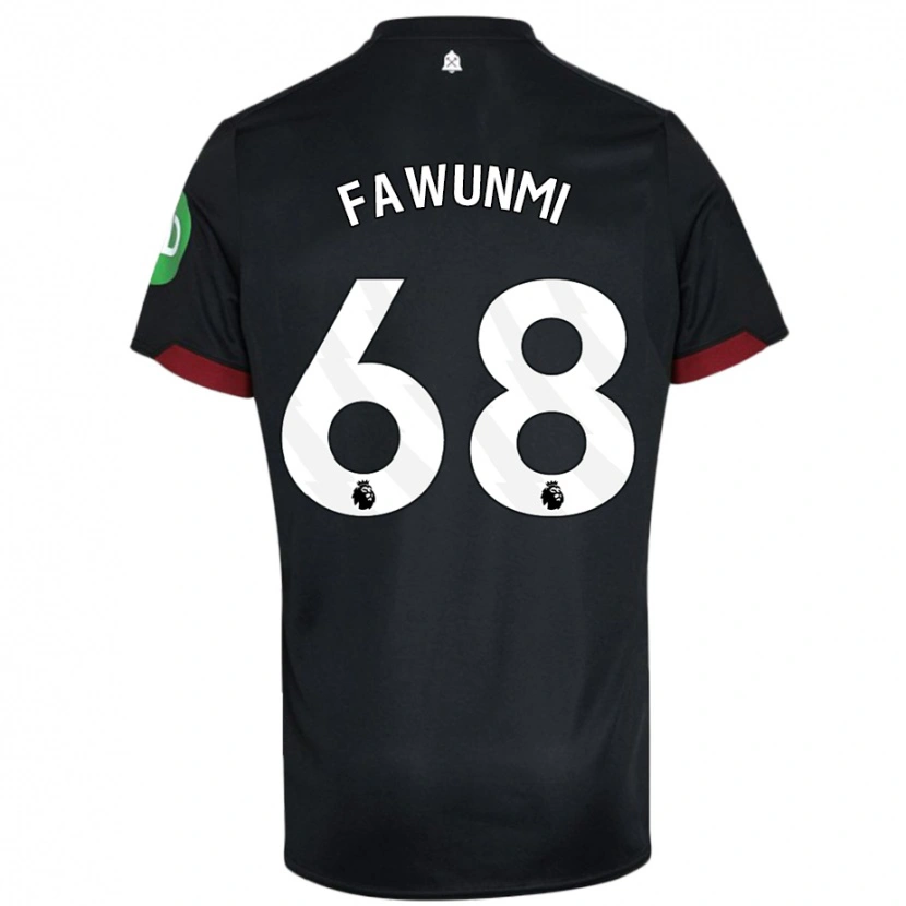 Danxen Niño Camiseta Favour Fawunmi #68 Negro Blanco 2ª Equipación 2024/25 La Camisa