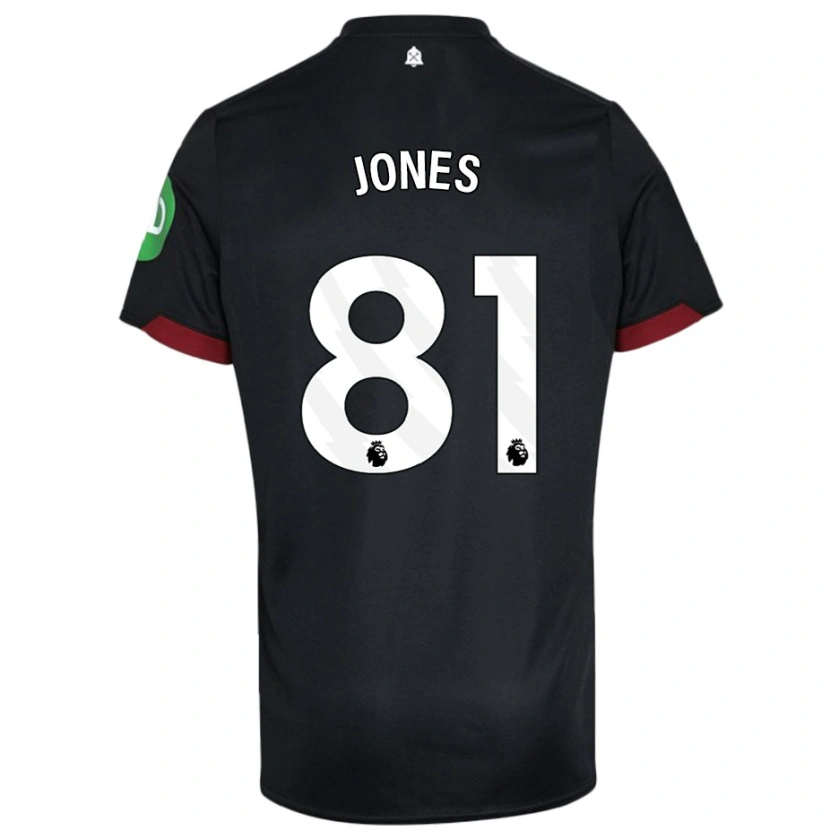 Danxen Niño Camiseta Liam Jones #81 Negro Blanco 2ª Equipación 2024/25 La Camisa