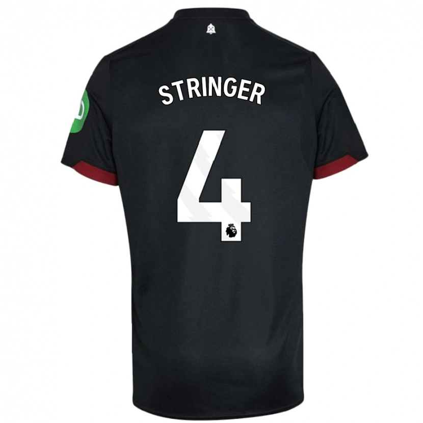 Danxen Niño Camiseta Abbey Leigh Stringer #4 Negro Blanco 2ª Equipación 2024/25 La Camisa