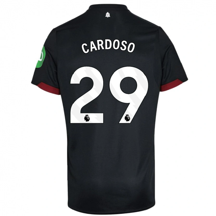 Danxen Niño Camiseta Goncalo Cardoso #29 Negro Blanco 2ª Equipación 2024/25 La Camisa